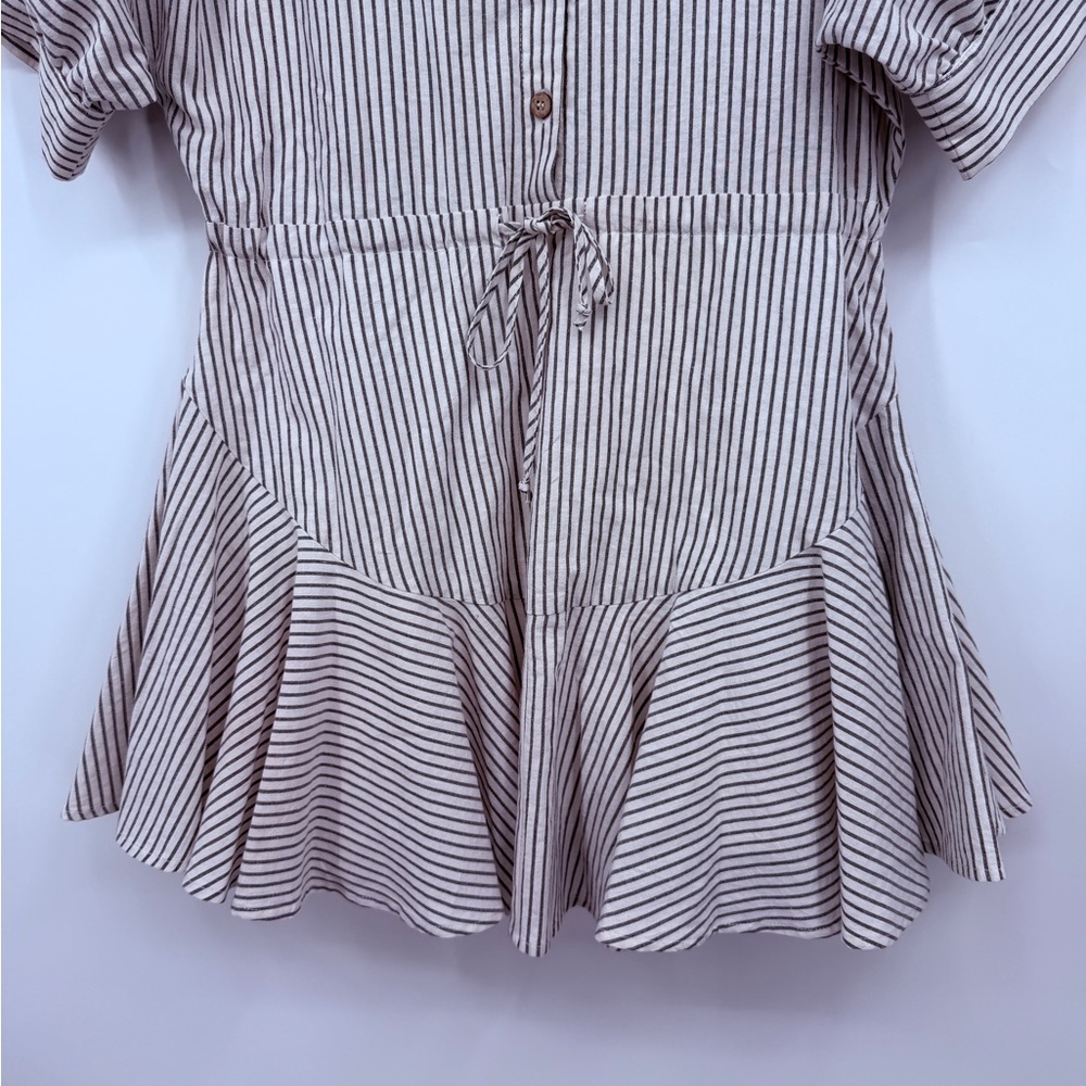 Miou Muse Striped Button Front Babydoll Dress Size S - Picture 5 of 7